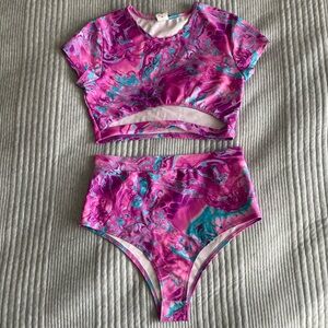 iHeartRaves Pink and Blue Two Piece Set